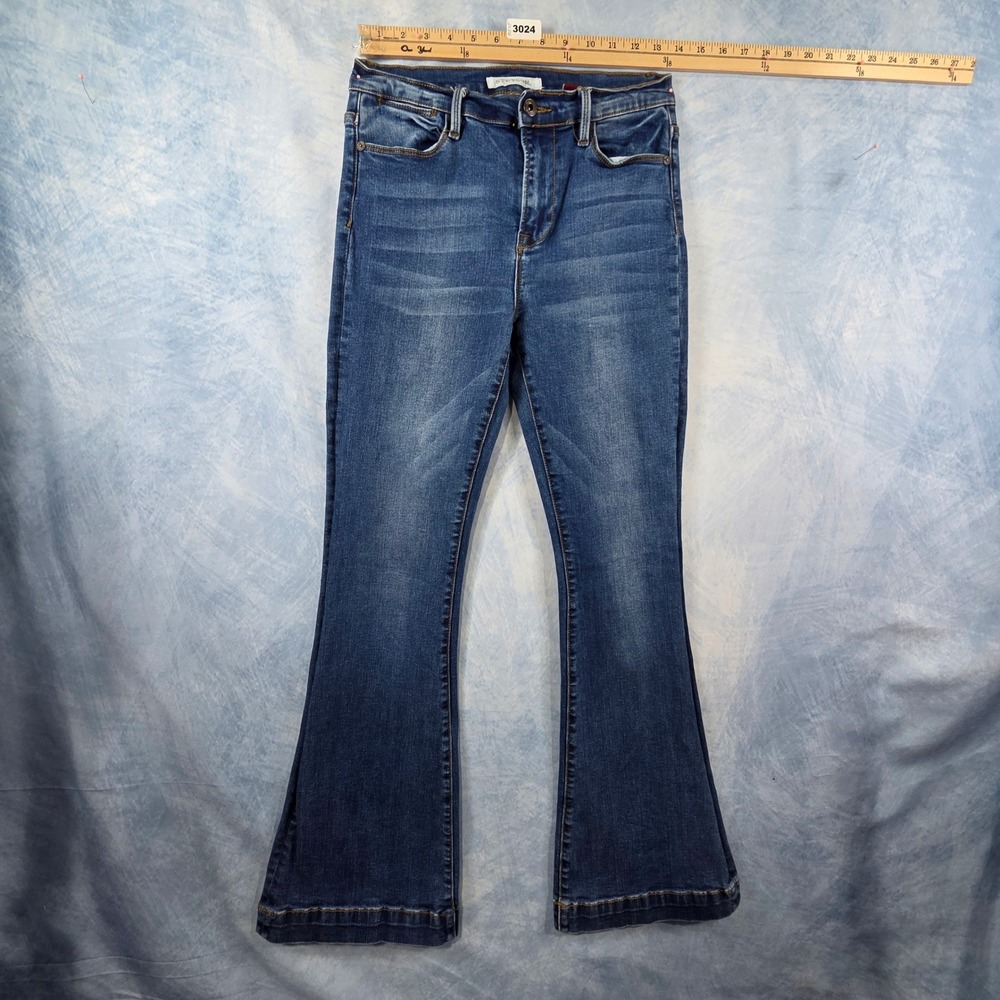 Stetson Womens High‎ Flare Jeans Blue Medium Wash Denim Western Size 8 Reg